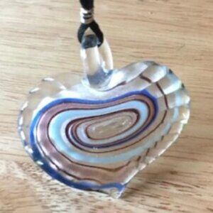 Clear Resin Heart with Multiple Colors Pendant Fashion Necklace